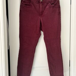 LOFT Red Skinny Pants with Modern Fit